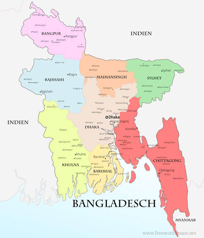 Bangladesch politische Karte