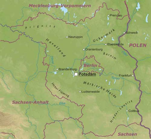 Brandenburg geographische karte