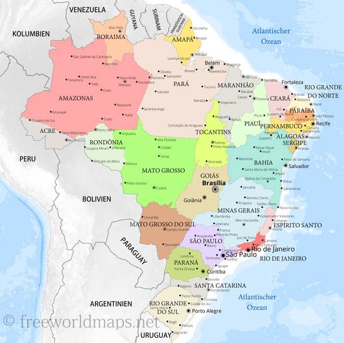 Brasilien politische Karte
