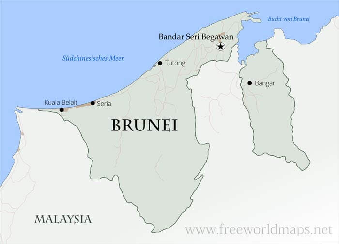 Brunei politische Karte