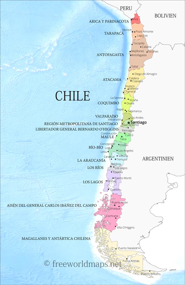 Chile politische Karte