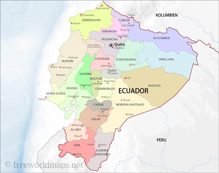 Ecuador politische Karte