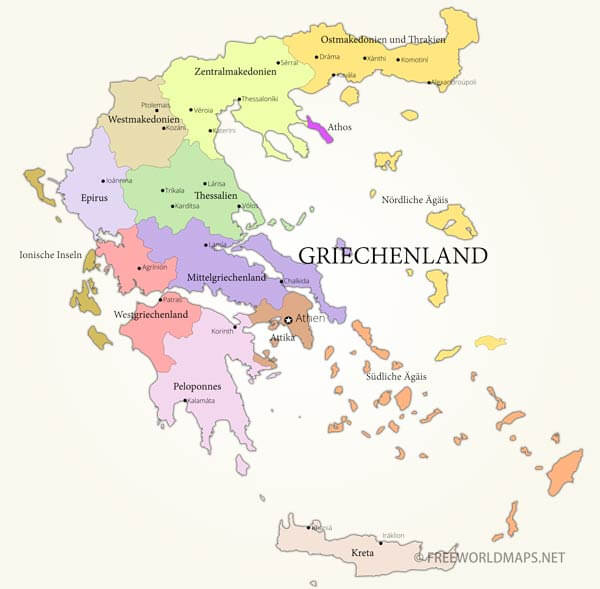 Griechenland politische Karte
