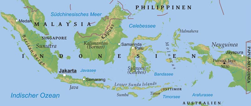 Indonesien Geographische Karte
