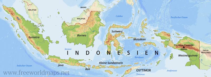 Indonesien Geographische Karte