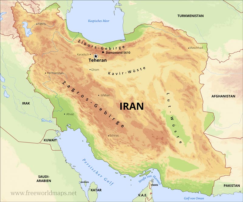 Iran Geographische Karte