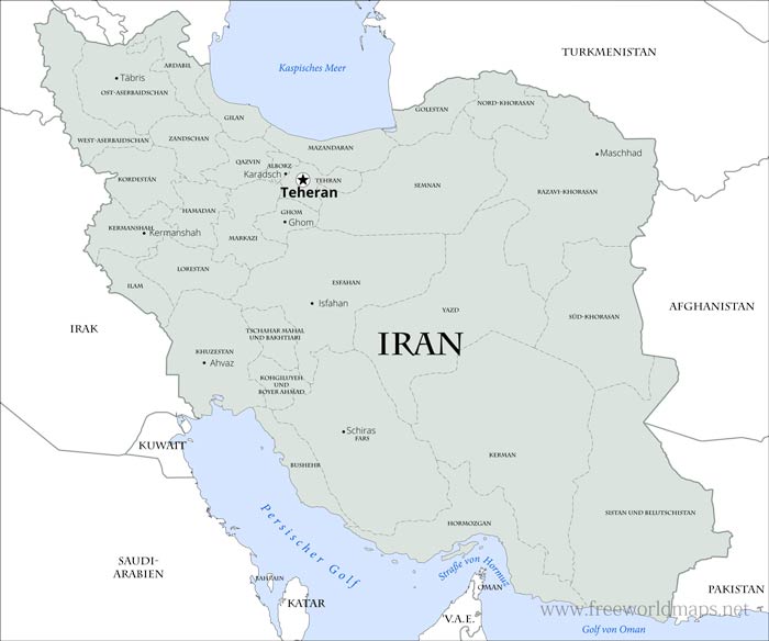 Iran politische Karte