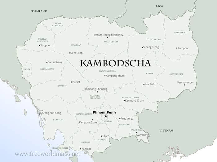 Kambodscha politische Karte