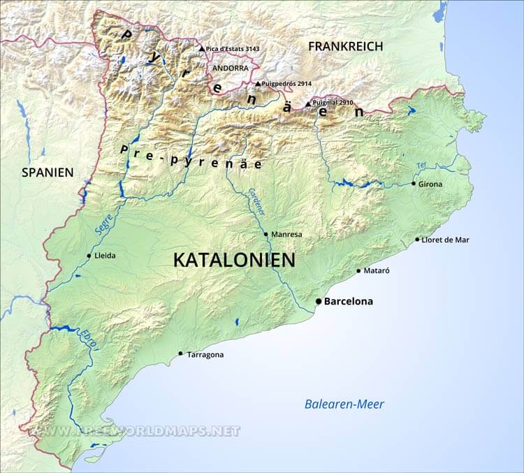 Katalonien Karte
