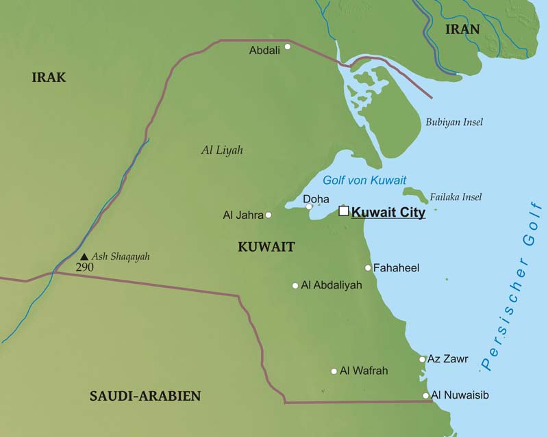 Kuwait Geographische Karte