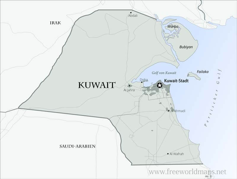 Kuwait politische Karte