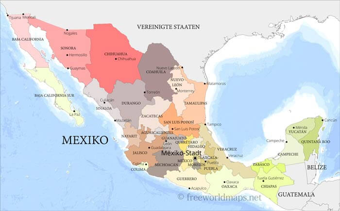 Mexiko politische Karte