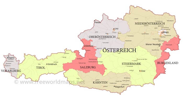 Österreich politische Karte