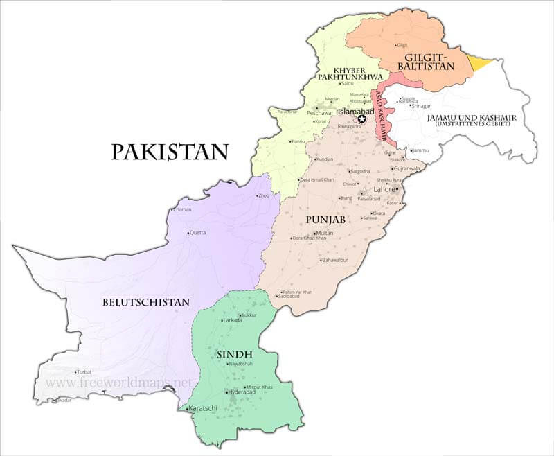 Pakistan politische Karte