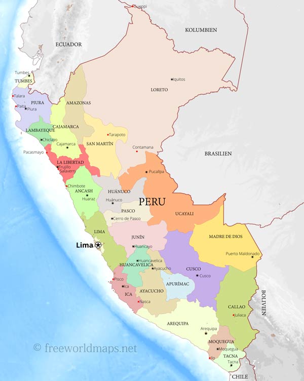Peru politische Karte