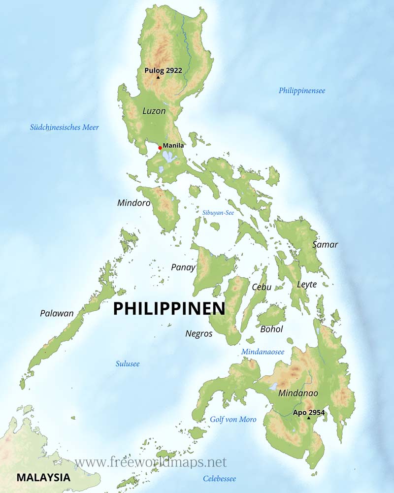 Philippinen Physische Karte