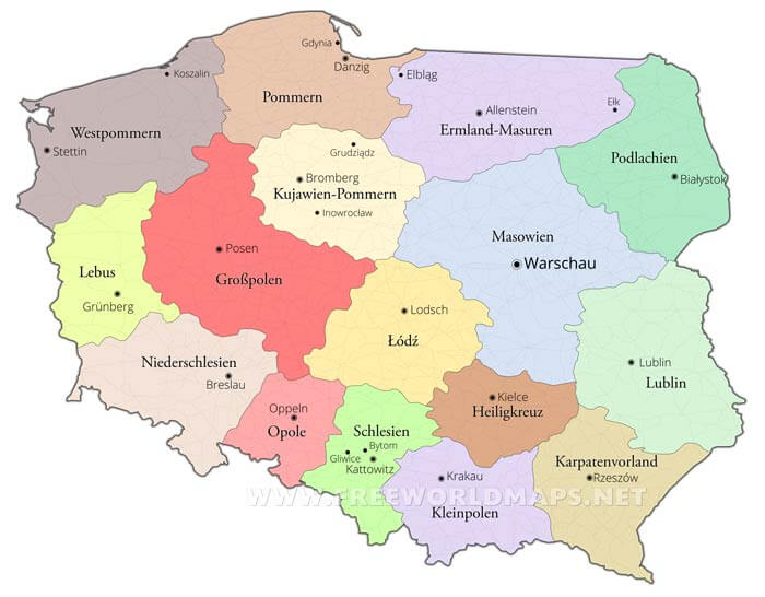 Polen politische Karte