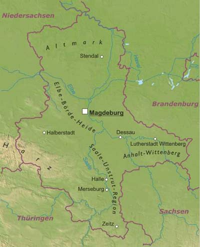 Sachsen-Anhalt geographische karte