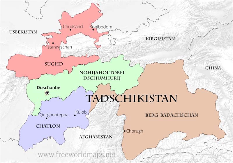 Tadschikistan politische Karte