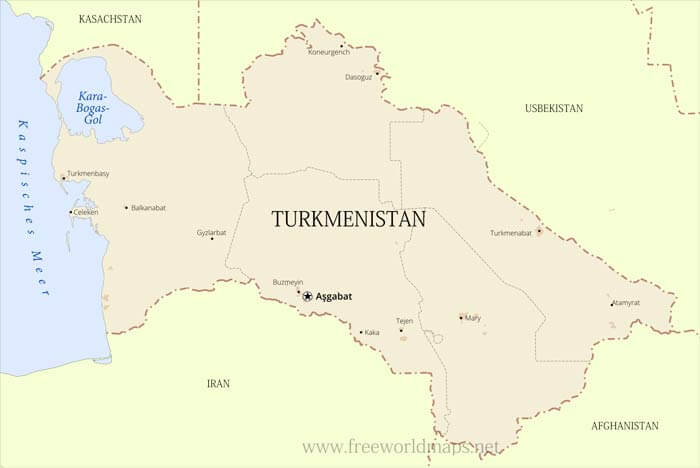 Turkmenistan politische Karte