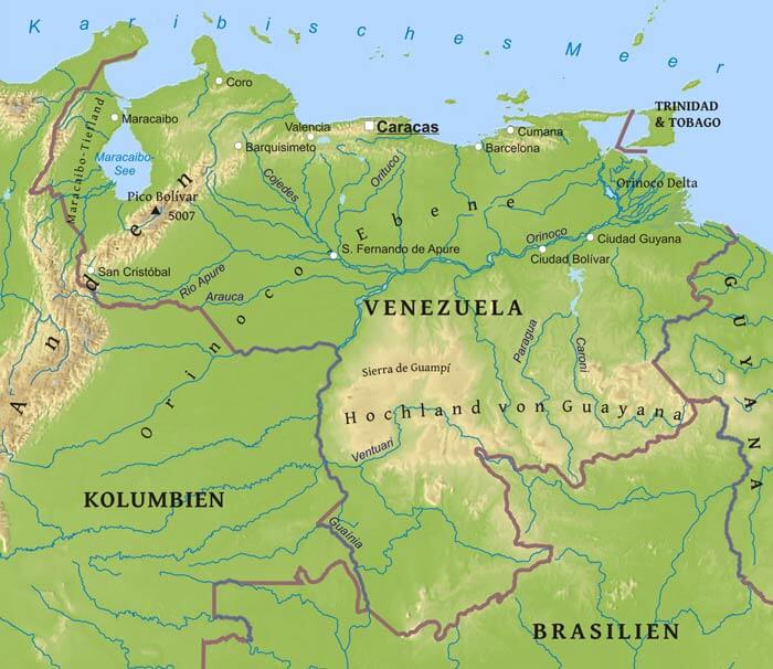 Venezuela Geographische Karte