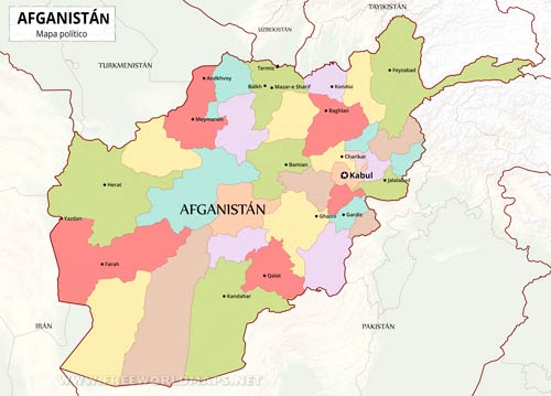 Mapa Afganistán