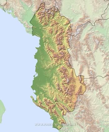 Albania - mapa mudo