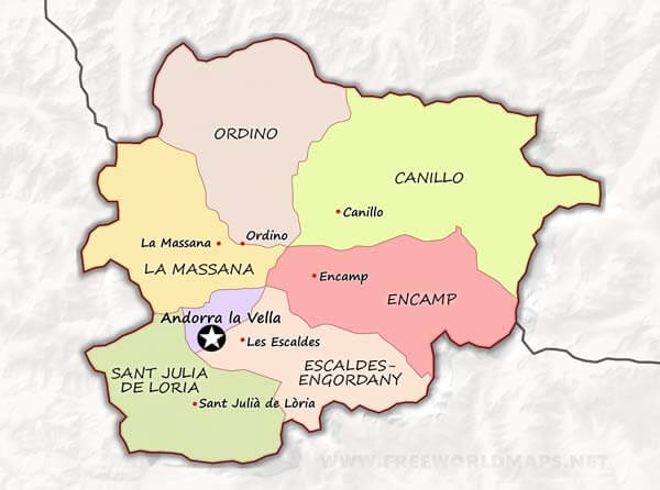 Mapa Andorra