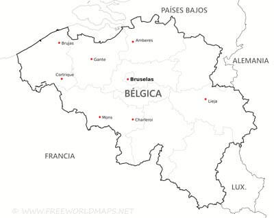 Mapa de Bélgica para imprimir