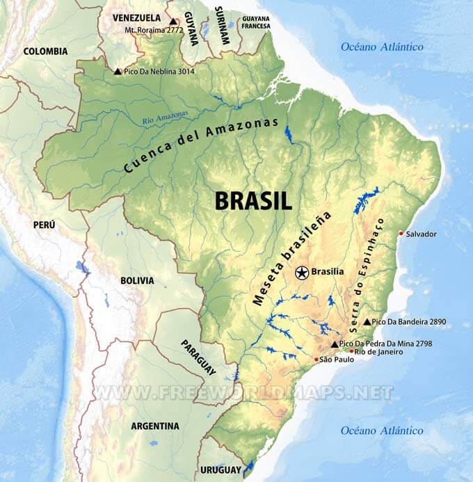 Brasil mapa físico