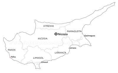 Mapa de Chipre para imprimir