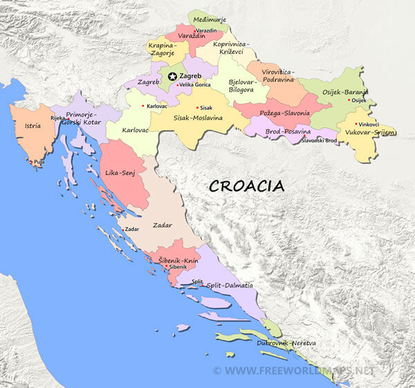 Mapa Croacia