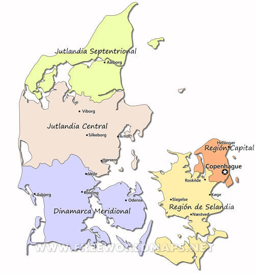 Mapa Dinamarca