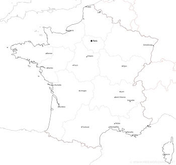 Mapa de Francia para imprimir