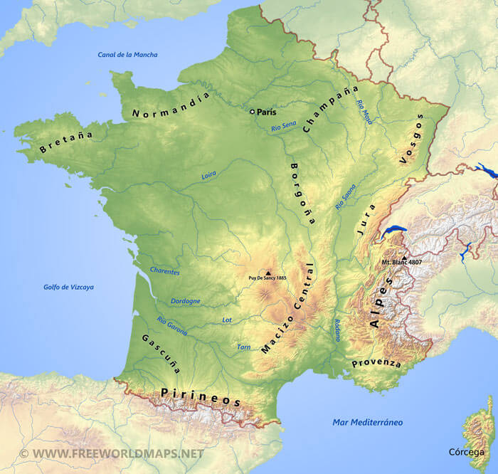 Francia mapa