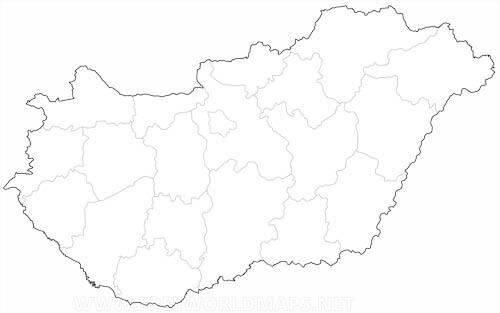 Mapa de Hungría para imprimir