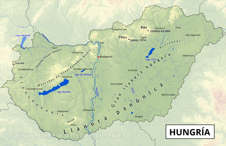 Hungría mapa