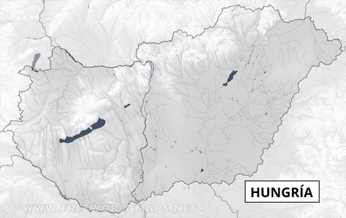 Hungría - mapa mudo