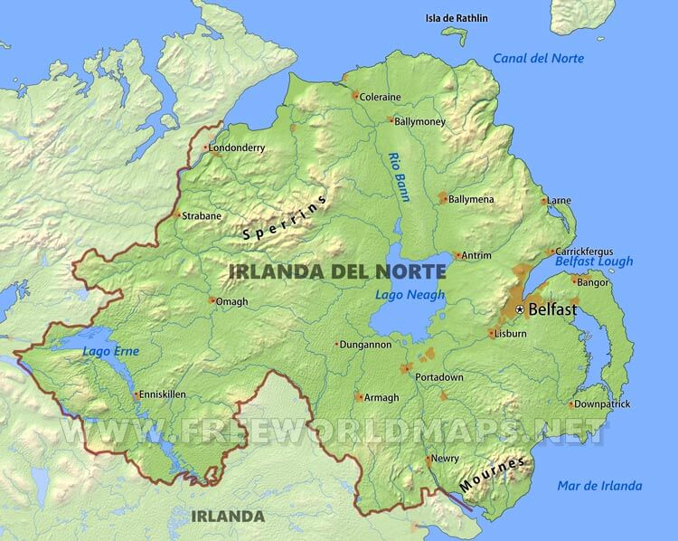Irlanda del Norte mapa