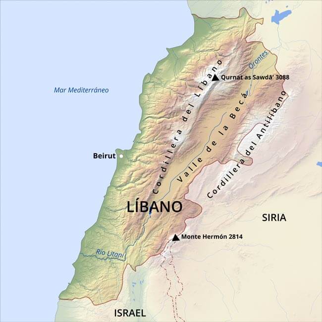 Líbano mapa