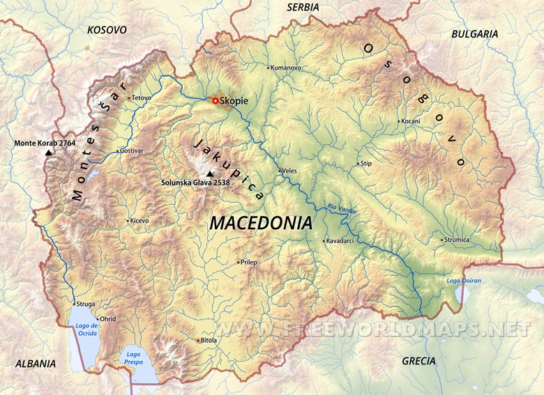 Macedonia del Norte mapa