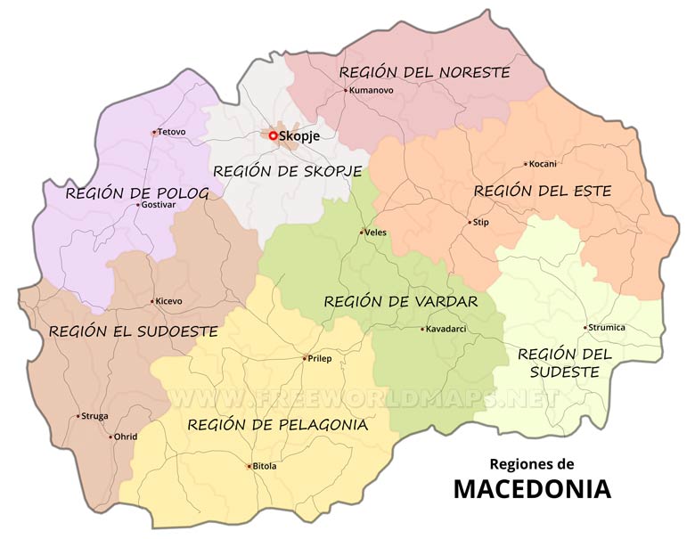 Mapa Macedonia del Norte