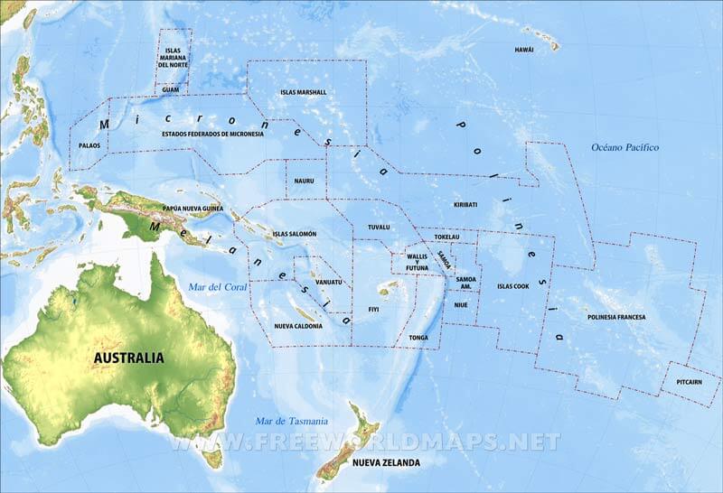 Mapa Oceanía