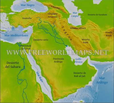 Mapa Oriente Medio