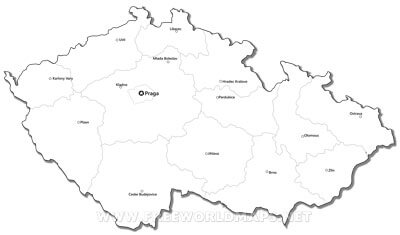 Mapa de República Checa para imprimir