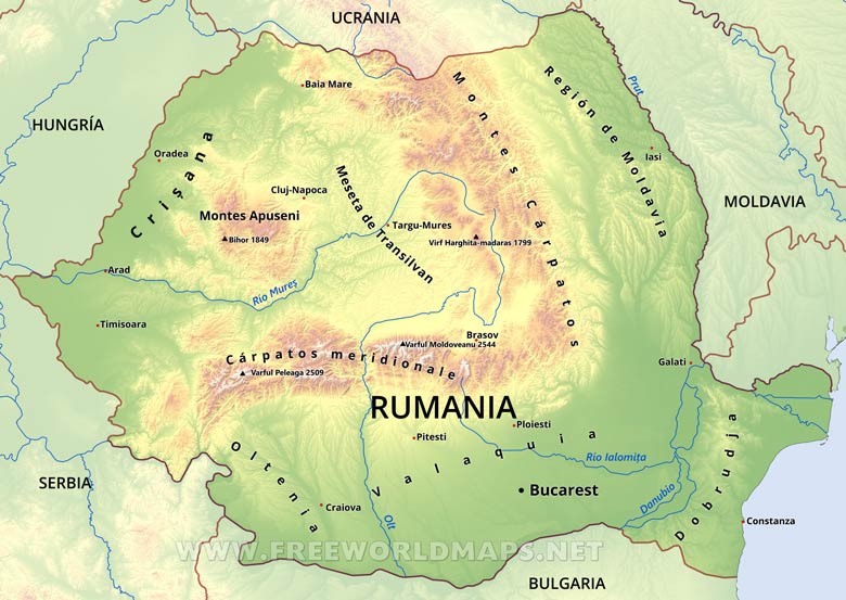 Rumania mapa