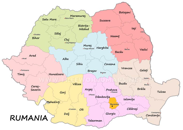 Mapa Rumania