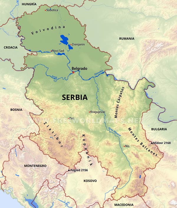 Serbia mapa