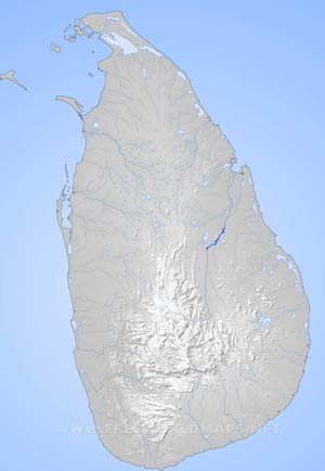 Sri Lanka - mapa mudo