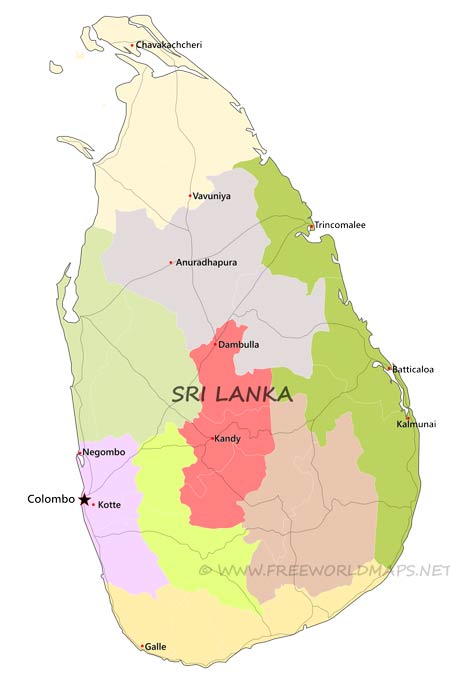 Mapa Sri Lanka